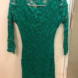 All lace green dress